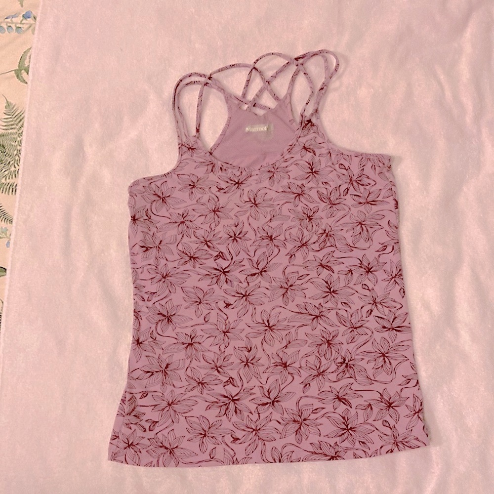 Marmot strappy tank top M with built-in shelf bra